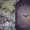 圓頂棚壁畫為羅特梅耶( Johann Michael Rottmayr) 所繪製，整個覆蓋面積有1256平方公尺，內容以美讚向三位一體祈求消滅黑死病的聖波羅梅歐為主