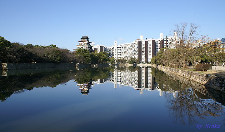 廣島城的地理位置選在太田川河口的三角洲上，目的是利用太田川直通廣島灣