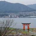 此時海水已經開始退潮，大鳥居也整個露出陸面，趁海水尚未完全退去前，我們要再去參觀一個地方