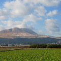 廣大的阿蘇田園在眼前快速流動，阿蘇五岳中的杵島岳(1,270m)與小而美的「米塚」(954ｍ)則停在車窗上有好一陣子了
