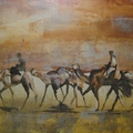 這幅掛在「沙漠城堡」牆上的油畫，是橫越沙漠的駱駝。