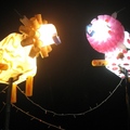 學生燈區的創意花燈，二隻造型可愛的「牛」