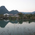 這是臘月天，北台灣苗栗的山容水意。