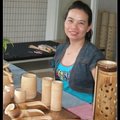 很棒的竹子藝術，圖為創作者的老婆^^