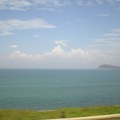 台北游移至金山途中公車上掠下的天海相連藍景