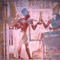 Relief of Seti I making a devotional offering to Horus. Temple of Seti I, Abydos, Egypt. 
http://www.flickr.com/photos/savingfutures/3263950700/