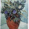 薊花-梵谷在巴黎近郊的奧維度過生命中最後的兩個月，這幅「薊花」是他自殺前一個月為嘉舍醫師家中的野花所作的油畫。日本保麗美術館典藏、提供

