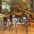 五輛單車在湯悅飯店櫃檯前過一夜
