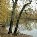 parked kayak in Concord river