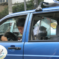 上海的計程車大多是福斯-駕駛座旁有隔板