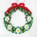 方穎的十字繡作品－聖誕花圈