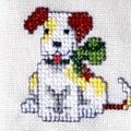 十字繡作品：可愛的小狗。