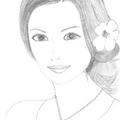 人像畫作品，樣版是日本女星～上戶彩，不好意思把她畫醜了，她本人可是大美女一枚呢！