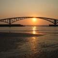 觀音亭彩虹橋下的夕陽