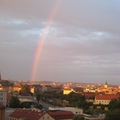 抵達捷克的第一個下午就遇到彩虹，多幸運啊!