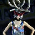 Substance : A model presents a creation 'Substance' by Belarus designer Marina Dubinina during a festival of vanguard art 'Mammoth' in Minsk. (AFP/Viktor Drachev)