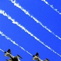 Acro jets : Turkish Air force Acro jets perform a fly by as part of celebrations marking the 31st anniversary of the Turkish invasion of Cyprus in the Turkish zone of divided capital Nicosia. (AFP)