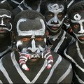 Duna tribesmen from Lake Kopiago wait to perform the sacred snake dance in preparation for the independence day celebrations in Port Moresby. (AFP/Torsten Blackwood)