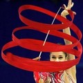 Russia's Irina Tchachina performs with the ribbon during team competition at the Rhythmic Gymnastics World Championships in Baku, October 5, 2005. REUTERS/Grigory Dukor