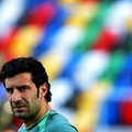 Portuguese star veteran Luis Figo takes part in a practice session in Aveiro, Portugal, on the eve on Portugal's World Cup qualifier vs Lichtenstein. (AFP/Nicolas Asfouri)