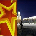 Decorated Red Square in Moscow with the Kremlin's Spasskaya (Saviour) tower in the background. (AFP/Denis Sinyakov)