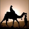 A foreign tourist is silhouetted against the rising sun as he goes on a camel ride during the Pushkar Camel Fair in Pushkar, in India's western state of Rajasthan. (AFP/Manpreet Romana)