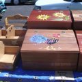 wooden boxes in the market