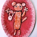動物浮雕~米老鼠小姐〈紙盤粘土〉
