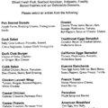 Deck Club Restaurant brunch menu