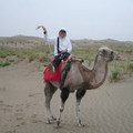 南北疆~塔克拉馬干沙漠~看日出!....給小費!練習單獨騎駱駝~難得哦~...