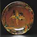 Plate with painted decoration, 1940-50. Shoji Hamada