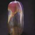 Closed vessel with pink and purple glaze, ca. 1990. Toshiko Takaezu