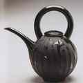 Fluted black teapot, 1990. Stephen Fabrico