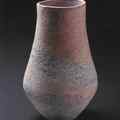 Thrown vase of pink and blue stoneware, 1980s. Lucie Rie