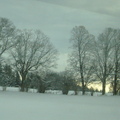 雪景中的夕陽
