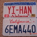 License Plate of Alabama & California