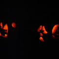 The carved pumpkins- our fisrt carved work with candle light