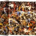 Jackson Pollock的畫布油畫「集中」