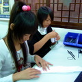 戶外教學三峽藍染教室，製作的第一步，折布