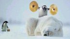 小白---
世說新語：就是網路宣稱的白目國中生，也發生在天寒地凍的北極，ㄟ...不對，這張照片似乎怪怪的，怎麼企鵝跟北極熊一起出現捏，不是說好北極熊在北極，企鵝在南極嗎？不管在哪邊，這隻企鵝可能也正處於青春期，不知天高地厚吧！