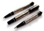 21,000法郎Without doubt one of Montblanc's finest limited editions, the Marcel Proust (from 1999) has a striking hexagonal silver barrel, sterling trim, and black resin section and cap with white star. 