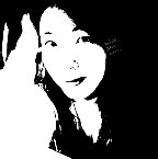 經過電腦簡單處理過的照片，居然變成活生生的「黑白印記」了，大家可以到「討論區」參考製作方法喔