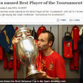7.1 西班牙 6號 Iniesta 獲選為本屆歐洲盃MVP