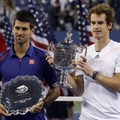 2012.9.10  美網男單冠軍 右 Andy Murray  及 左亞軍 Novak Djokovic 