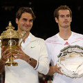 2012.7.8 溫網男單冠軍 左 Roger Federer  及 右 亞軍Andy Murray 