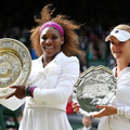 2012.7.7 溫網女單 左冠軍 Serena Williamsl  及 右亞軍 Agnieszka Radwanska