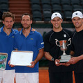 2013.6.8 圖右男雙冠軍 美國Bob Bryan and Mike Bryan 及亞軍法國組合 左二Michael Llorda 及左一 Nicolas Mahut  