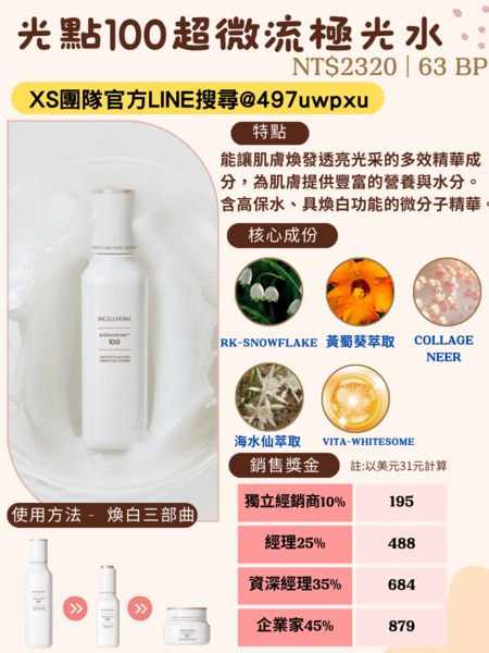 力曼保養品 光點100