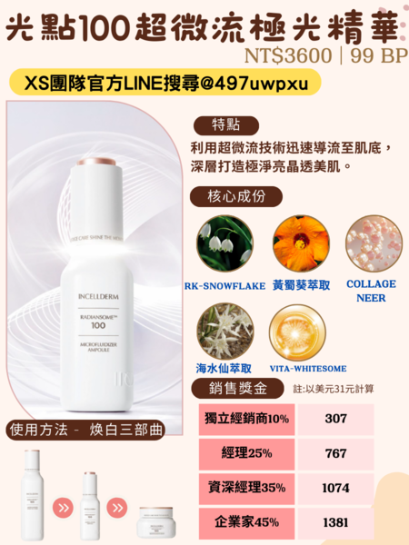 力曼保養品 光點100