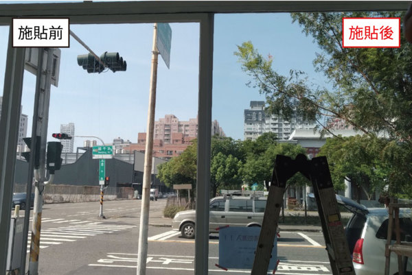UR-70玻璃隔熱紙施貼前後外觀